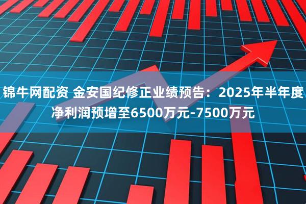 锦牛网配资 金安国纪修正业绩预告:2025年半年度净利润预增至6500万元-7500万元
